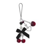 Nalefow Phone Charms Strap Cute Cherry CellPhone Straps Aesthetic Pink Red Black BlueCherry Phone Chain for Camera Keychain Bag Pendant Decor Gift - Image 5
