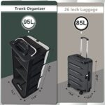 Trunk Organizer for Car, 95L Large Capacity Storage with Non-Slip Bottom Strips and 2 Retractable Straps, Cargo Organizer for Suv, Truck, Sedan, Waterproof Portable Car Organizers for Women Men - Image 6