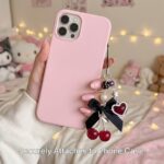 Nalefow Phone Charms Strap Cute Cherry CellPhone Straps Aesthetic Pink Red Black BlueCherry Phone Chain for Camera Keychain Bag Pendant Decor Gift - Image 2
