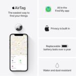 Apple AirTag 4 Pack. Keep Track of and find Your Keys, Wallet, Luggage, Backpack, and More. Simple one-tap Set up with iPhone or iPad, Bluetooth - Image 6