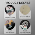 Blusabaca 2PCS Car Seat Back Storage Headrest Hooks, Sunrise Purse Holder Bags Hanger, PU Leather Double Metal Hook for Backseat Organizer, Women Car Accessories Organization - Image 6