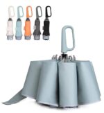 QWB TUMAAOTU Inverted Umbrella with Carabiner Handle, Compact Wind Proof Umbrellas For Rain and Sun Protection, Portable Reverse Folding Umbrella, Car Umbrella for Women Men, 10 Ribs