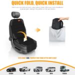 Siivton Car Seat Protector for Child Car Seat,Waterproof Car Seat Cover for Leather and Fabric Seats, 2 Mesh Pockets, Non-Slip Bottom,Thick Padding Cushion (Black) - Image 2