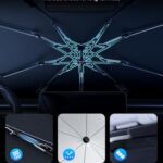 2026 TrySpace Car Windshield Sun Shade Umbrella - [Silver Heat Shield & UV Reflective] Protector for Cars, Universal Fit Medium (56"x31") | 25°F Cooler, Friendly Vinyl Coatings Medium