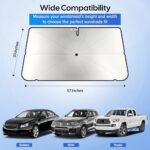 EcoNour Umbrella Windshield Sun Shade for Car | Foldable Umbrella Sun Shield | UV & Heat Protection for Front Window Shade with Storage Pouch | Fits Sedans Truck & SUVs | Medium 57"x 33" Visit the EcoNour Store - Image 2