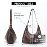 celestina Hobo Bags for Women, Ultra Soft Foldable Vegan Leather Shoulder Handbag, Stylish Slouchy Tote Purses - Image 4