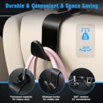 Amooca Car Seat Headrest Hook 4 Pack Hanger Storage Organizer Universal for Handbag Purse Coat fit Universal Vehicle Car Black S Type - Image 2