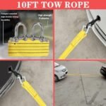 Car Roadside Emergency Kit, with Jumper Cables Automotive Kit,Car Safety Roadside Assistance Kit Headlamp,Tow Straps, Safety Hammers, Rainwear, Gloves.Black Visit the LIANXIN Store