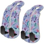 Blusabaca 2PCS Car Seat Back Storage Headrest Hooks, Sunrise Purse Holder Bags Hanger, PU Leather Double Metal Hook for Backseat Organizer, Women Car Accessories Organization - Image 2