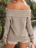 LILLUSORY Womens Off The Shoulder Sweater Oversized Batwing Sleeve Loose Pullover Sweaters Tops - Image 3