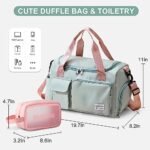 Small Gym Bag for Women, Travel Duffle Bag Carry On Weekender Bag with Shoe Compartment - Image 4