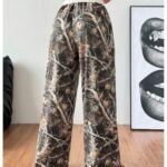 SOLY HUX Women's Camo Pants Wide Leg Baggy Sweatpants Elastic Waist Drawstring Loose Pants Trendy Y2K Drawstring Trousers