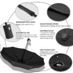 SIEPASA Compact Travel Umbrella - Windproof Auto Open/Close, Small Folding Umbrella for Rain - Lightweight & Durable with Fiberglass Frame, Waterproof Canopy - Fits Backpack, Purse, Suitcase. (Black) - Image 3