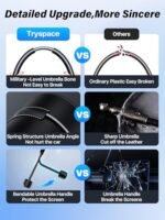 2026 TrySpace Car Windshield Sun Shade Umbrella - [Silver Heat Shield & UV Reflective] Protector for Cars, Universal Fit Medium (56"x31") | 25°F Cooler, Friendly Vinyl Coatings Medium - Image 6