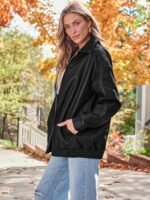 AUTOMET Women's Oversized Faux Leather Jacket - Fall Motorcycle Style Coat with Zipper Closure - Image 3