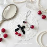 Nalefow Phone Charms Strap Cute Cherry CellPhone Straps Aesthetic Pink Red Black BlueCherry Phone Chain for Camera Keychain Bag Pendant Decor Gift - Image 3