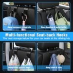 Amooca Car Seat Headrest Hook 4 Pack Hanger Storage Organizer Universal for Handbag Purse Coat fit Universal Vehicle Car Black S Type - Image 5