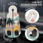 Blusabaca 2PCS Car Seat Back Storage Headrest Hooks, Sunrise Purse Holder Bags Hanger, PU Leather Double Metal Hook for Backseat Organizer, Women Car Accessories Organization - Image 8
