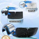 2026 TrySpace Car Windshield Sun Shade Umbrella - [Silver Heat Shield & UV Reflective] Protector for Cars, Universal Fit Medium (56"x31") | 25°F Cooler, Friendly Vinyl Coatings Medium