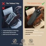 SIEPASA Compact Travel Umbrella - Windproof Auto Open/Close, Small Folding Umbrella for Rain - Lightweight & Durable with Fiberglass Frame, Waterproof Canopy - Fits Backpack, Purse, Suitcase. (Black) - Image 4