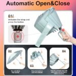QWB TUMAAOTU Inverted Umbrella with Carabiner Handle, Compact Wind Proof Umbrellas For Rain and Sun Protection, Portable Reverse Folding Umbrella, Car Umbrella for Women Men, 10 Ribs