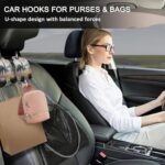 Blusabaca 2PCS Car Seat Back Storage Headrest Hooks, Sunrise Purse Holder Bags Hanger, PU Leather Double Metal Hook for Backseat Organizer, Women Car Accessories Organization - Image 10