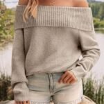 LILLUSORY Womens Off The Shoulder Sweater Oversized Batwing Sleeve Loose Pullover Sweaters Tops