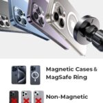 LISEN for 15W MagSafe Car Mount Charger,Magnetic Wireless Cars Charger,Magnetic Phone Holder for Cars,Phone Holders for Your Car Accessories for Women Men Jeep Ford F150 for iPhone 17-12,Samsung,Pixel