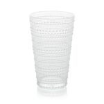 Santa Fe Clear Set of 6 Premium Acrylic Ice Tea Glass 22 oz – Unbreakable Drinkware with Textured Bubble Design, Shatterproof Tumblers for Indoor & Outdoor Use