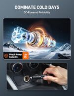 AstroAI Tire Inflator Portable Air Compressor Air Pump for Car Tires-Car Accessories, 9.8Ft Cord-12V DC-Powered Auto Pump with Digital Pressure Gauge, Emergency LED Light for Bicycle, Balloons, Yellow - Image 7