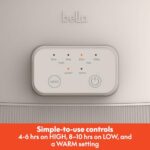 bella 6.0 Qt Programmable Slow Cooker, Ceramic Nonstick Coating, Adjustable Temperature & Cooking Times, Dishwasher Safe Stoneware Pot & Tempered Glass Lid, Tangle Free Cord Wrap, Oatmilk - Image 5