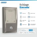 Schlage Encode Smart WiFi Deadbolt Lock for Front Door - Keyless Entry with App or Touchscreen - Works with Alexa, Hey Google, & Airbnb - Create Codes for Guests - Satin Nickel - Image 2