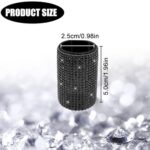 1 Pack Upright Car Chapstick Holder, Bling Insulating Lip Balm Holder,Rhinestone Car Accessories for Women Interior,Suitable for Most Vehicles.(Black) - Image 2