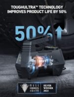 AstroAI Tire Inflator Portable Air Compressor Air Pump for Car Tires-Car Accessories, 9.8Ft Cord-12V DC-Powered Auto Pump with Digital Pressure Gauge, Emergency LED Light for Bicycle, Balloons, Yellow - Image 2