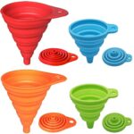 KongNai Kitchen Funnel Set 4 Pack, Small and Large, Kitchen Gadgets Accessories Foldable Silicone Collapsible Funnels for Filling Water Bottle Liquid Transfer Food Grade - Image 5