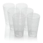 Santa Fe Clear Set of 6 Premium Acrylic Ice Tea Glass 22 oz – Unbreakable Drinkware with Textured Bubble Design, Shatterproof Tumblers for Indoor & Outdoor Use - Image 3