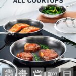 Cooks Standard Hybrid Nonstick Frying Pan, 12-Inch Skillet, Multi-Ply Clad Stainless Steel Fry Pan with Tempered Glass Lids, Oven Safe, Compatible with All Stovetops