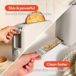 bella 2 Slice Slim Toaster, Fits-anywhere™ Kitchenware, 6 Setting Shade Control with Reheat & Cancel Buttons, Fits sourdough, 10” Long Slot, Anti Jam & Auto Shutoff, 900 Watt, Oatmilk - Image 6