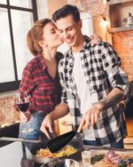 Cooking Spoon for Nonstick Cookwares, Great for Cooking and Serving Sturdy BPA-Free Matte Silicone, Wood Handle Spoon for Mixing, Scoop, and Scrape (Black & Grey, 11.4 inch) - Image 5