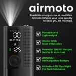 Airmoto Tire Inflator Portable Air Compressor - Air Pump for Car Tires with Digital Pressure Gauge, LED Light and Auto Shut-Off Function - Cordless Pump for Car, Motorcycle, Bicycle, Ball - Image 7