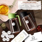 YARRAMATE 16oz/470ml Glass Olive Oil Sprayer for Cooking with Stickers, 2 in 1 Oil Dispenser for Kitchen Gadgets, Food Grade Premium Spray Bottle with Portion Control for Salad, Frying, BBQ (Green) - Image 3