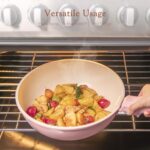 Astercook 21 Pcs Pots and Pans Non Stick Ceramic Cookware Set, Detachable Handles, RV Kitchen Cooking Set, Oven Safe, Induction Ready, Stackable, Pink - Image 3