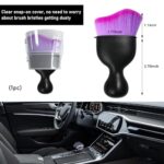 Ziciner Car Detailing Brush, Curved Soft Bristles Auto Removal Dust Collectors, Universal Vehicle Dashboard, Air Conditioner Vents etc Interior Cleaning Tool Accessories (Double Purple) - Image 3