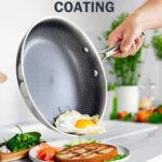 Cooks Standard Hybrid Nonstick Frying Pan, 12-Inch Skillet, Multi-Ply Clad Stainless Steel Fry Pan with Tempered Glass Lids, Oven Safe, Compatible with All Stovetops