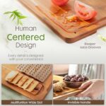 Astercook Deep-Carbonized Bamboo Cutting Boards for Kitchen with Wood Storage Stand, Reversible Charcuterie & Chopping Boards with Juice Grooves and Easy-Grip Handles, Knife-Friendly, Kitchen Gift - Image 7