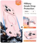 FNTCASE for iPhone 17 Pro-Max Case: [Compatible with Magsafe] Translucent Matte Cases with [Full Camera Protection] [Screen Protector] Military Grade Shockproof Protective Phone Cover - Light Pink - Image 5