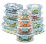 JoyJolt 24pc Borosilicate Glass Storage Containers with Lids | 12 Airtight/Freezer Safe Food Storage Containers for Pantry and Kitchen | Meal Prep Container for Lunch | Glass Tupperware Set - Image 3